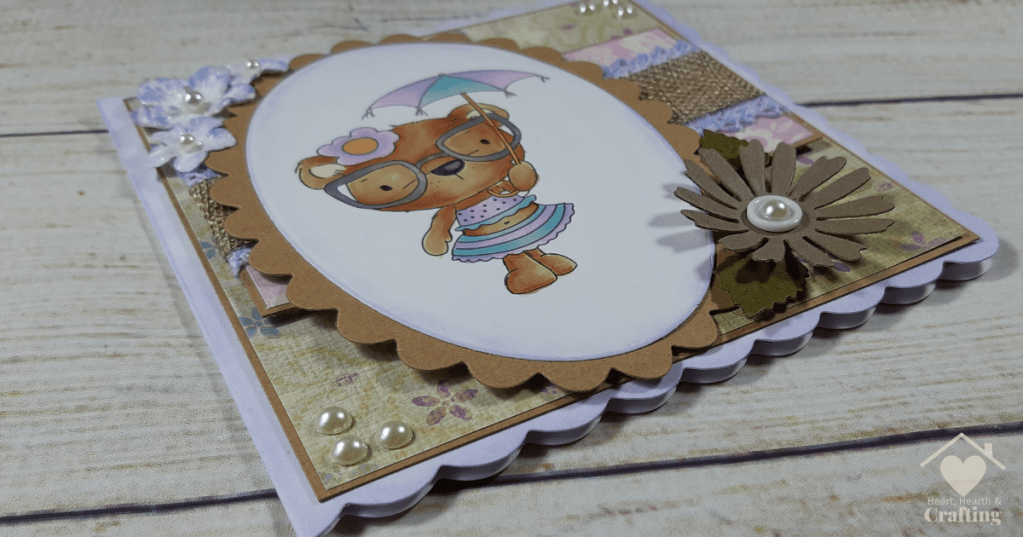 Polkadoodles Bella Bear in the Sun Handmade Card [Step by Step Card Making Tutorial]