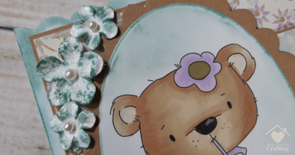 Polkadoodles Bella Bear with Milkshake Handmade Card [Step by Step Card Making Tutorial]