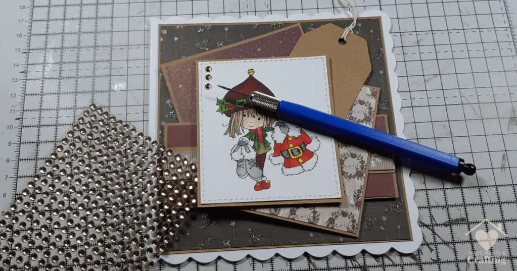 Polkadoodles Winnie North Pole Santa's Suit [Step by Step Card Making Tutorial]