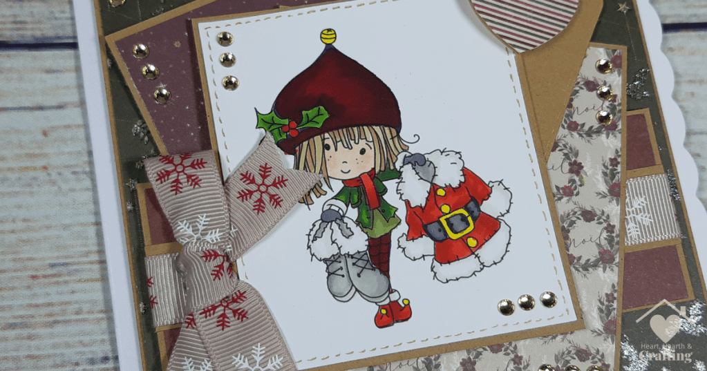 Polkadoodles Winnie North Pole Santa's Suit [Step by Step Card Making Tutorial]