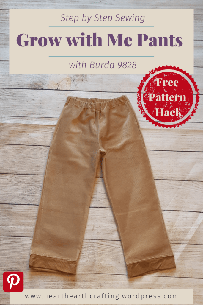 Sewing Kids Pants with Burda 9828 Plus a Grow With Me Option