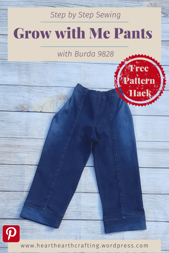 Sewing Grow with Me Pants with Burda 9828