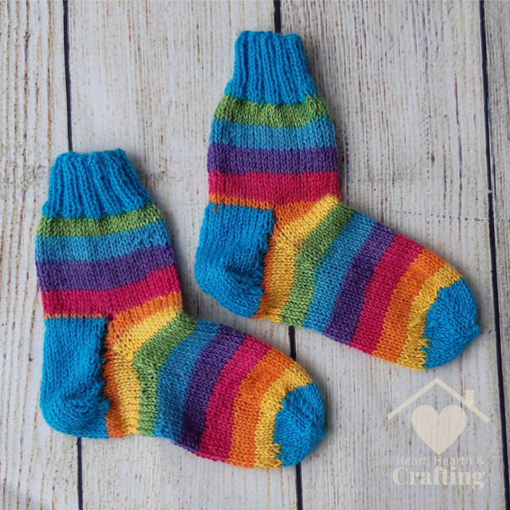 Children's Rainbow Socks - Free Sock Knitting Pattern
