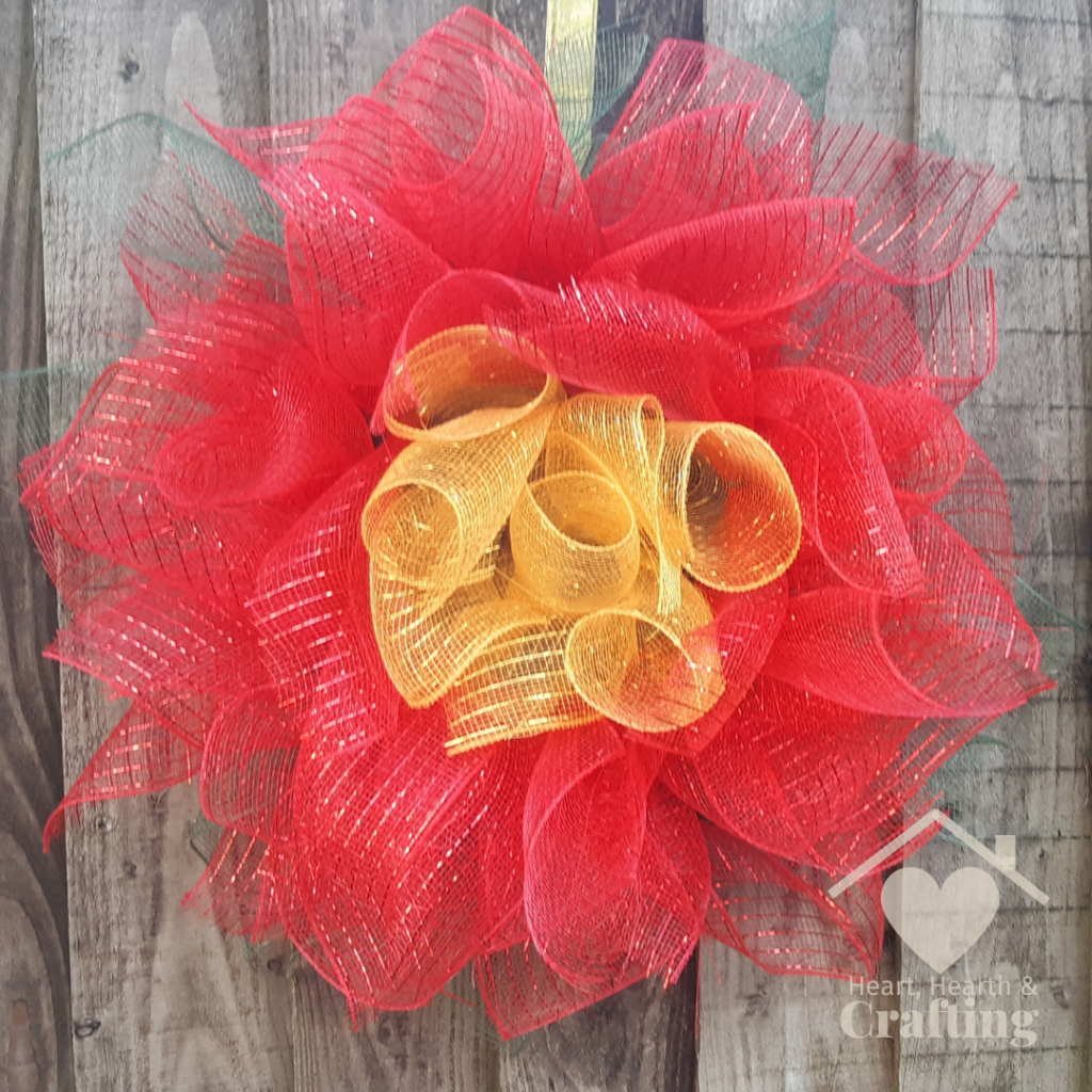How to Make a DIY Poinsettia Christmas Wreath with Deco Mesh