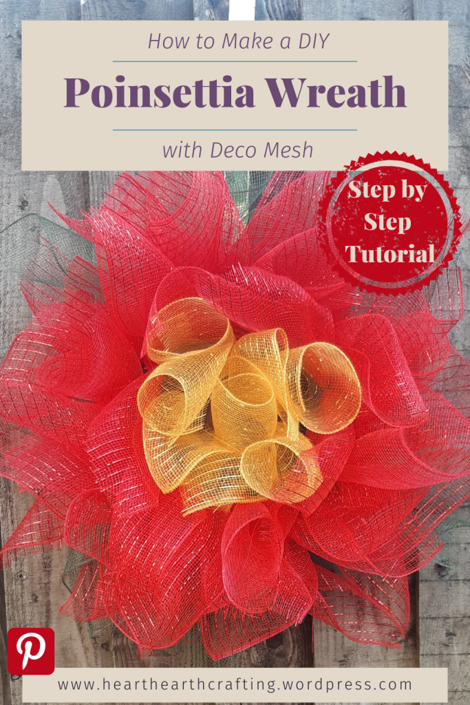 How to Make a DIY Poinsettia Christmas Wreath with Deco Mesh