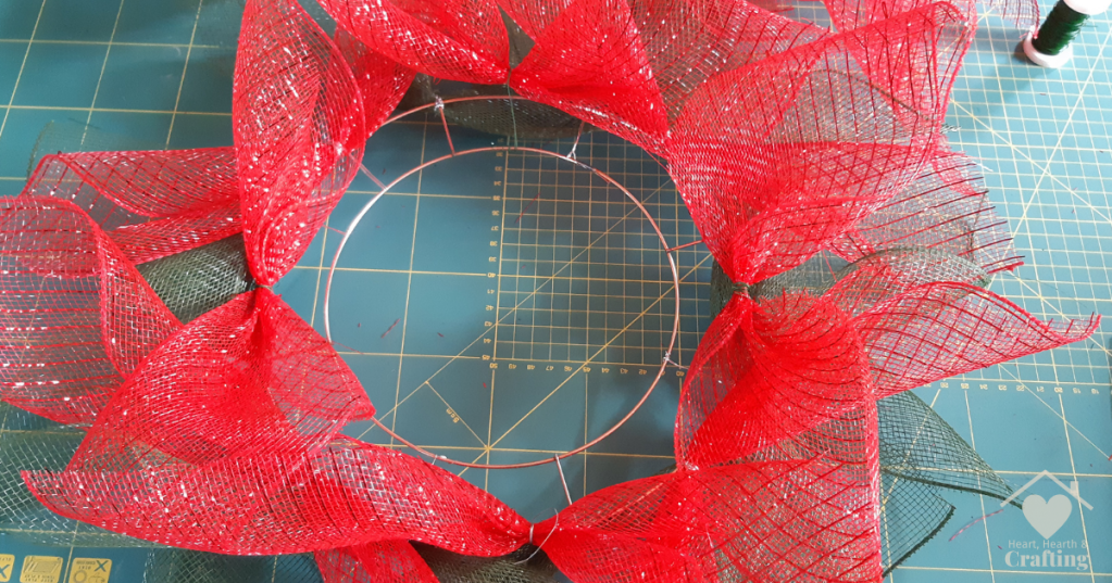 How to Make a DIY Poinsettia Christmas Wreath with Deco Mesh