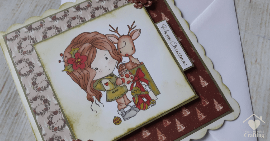 Polkadoodles All Wrapped Up Handmade Christmas Card