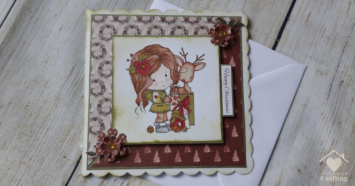 Polkadoodles All Wrapped Up Handmade Christmas Card