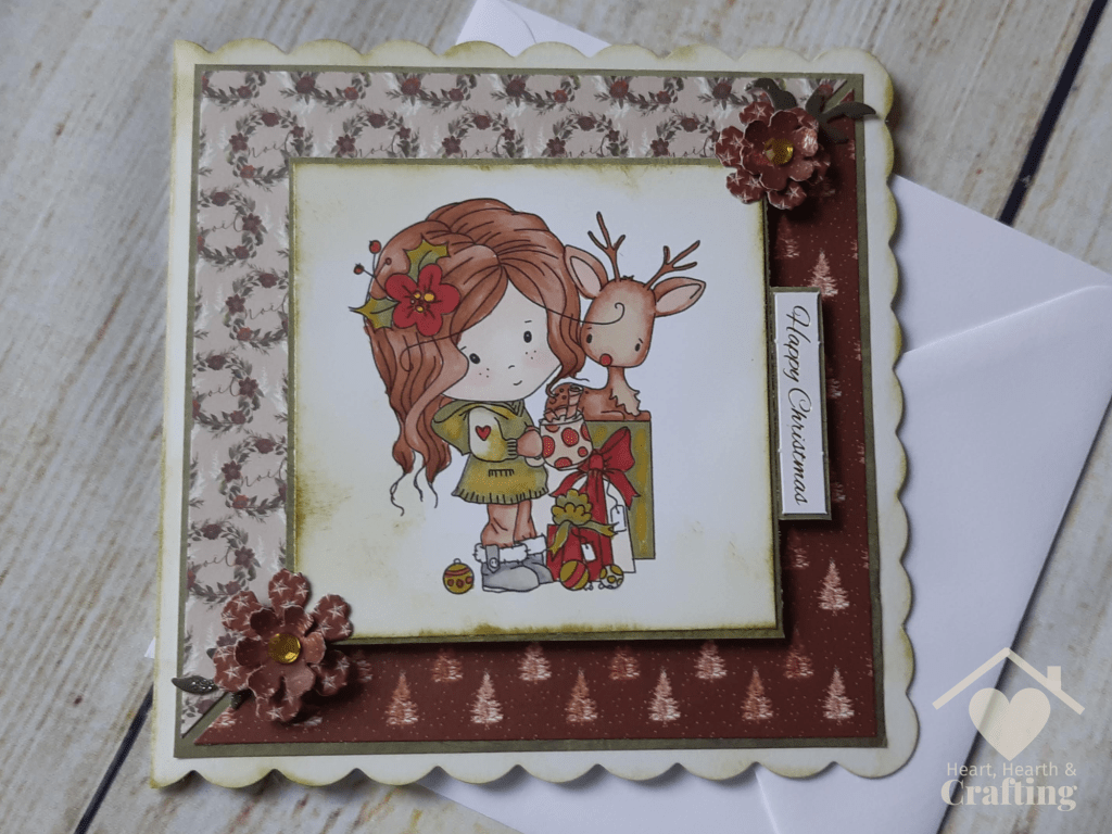 Polkadoodles All Wrapped Up Handmade Christmas Card
