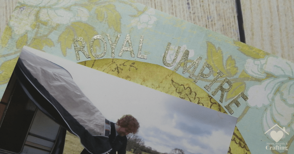 Royal Umpire Scrapbook Layout with My Minds Eye - Page Title