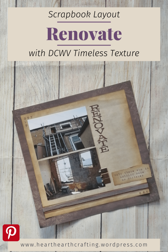 Renovate Scrapbook Layout with DCWV Timeless Texture - Pinterest Pin