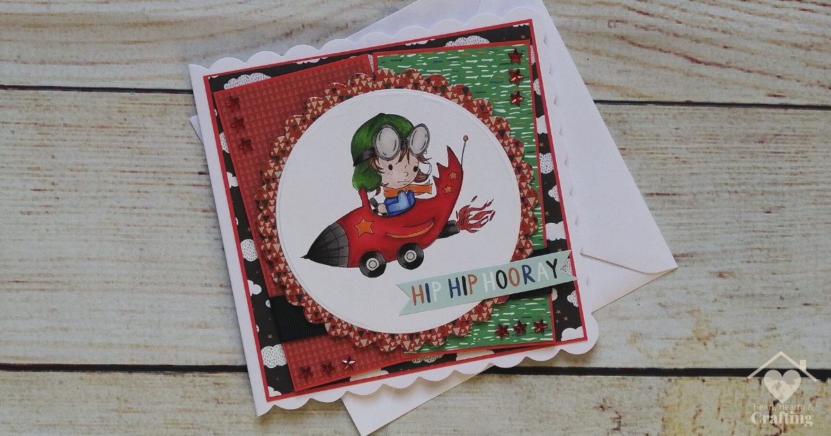 Rocket Car Little Dude Handmade Card