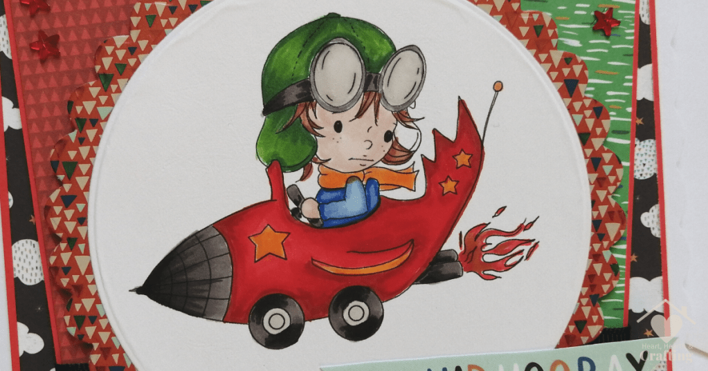 Rocket Car Little Dude Handmade Card