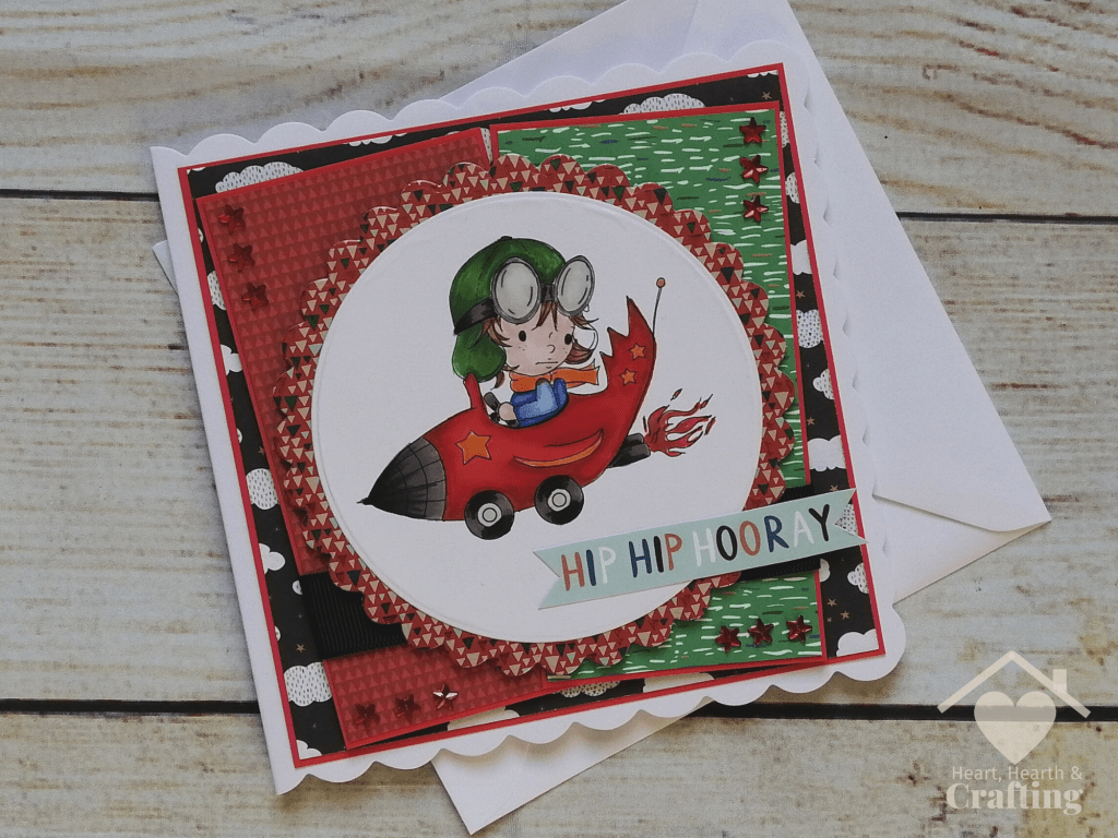 Rocket Car Little Dude Handmade Card