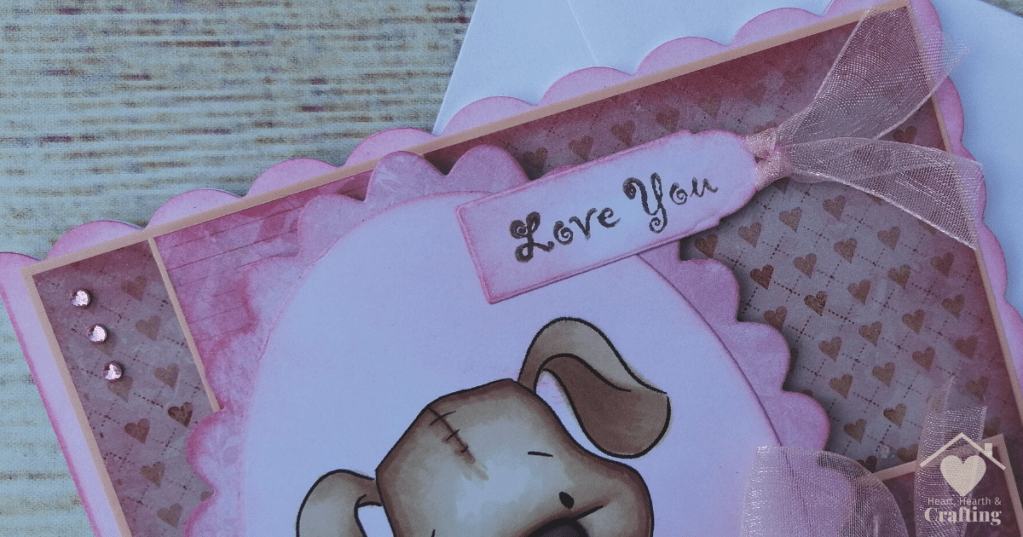 Polkadoodles Scruff Dog with Heart Cookies Handmade Greetings Card