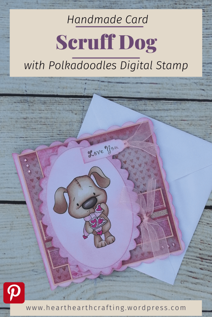Polkadoodles Scruff Dog with Heart Cookies Handmade Greetings Card