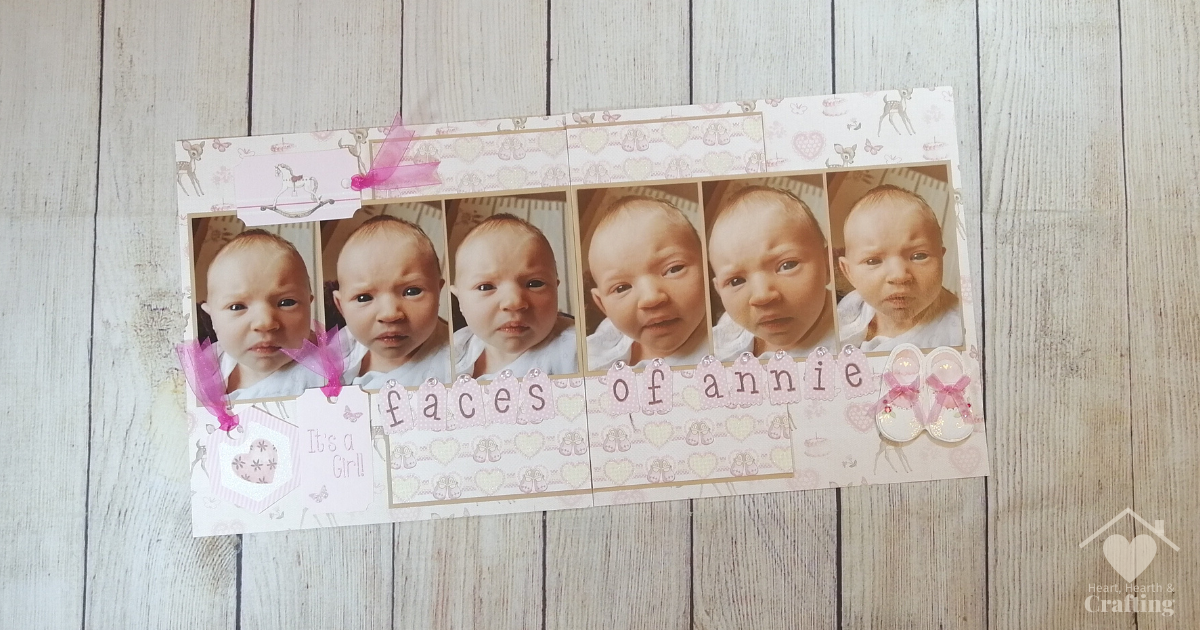 Faces of Annie Scrapbook Layout with First Edition