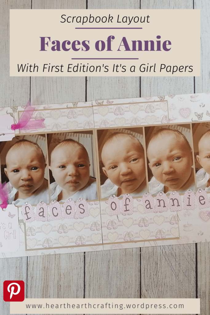 Faces of Annie Scrapbook Layout with First Edition