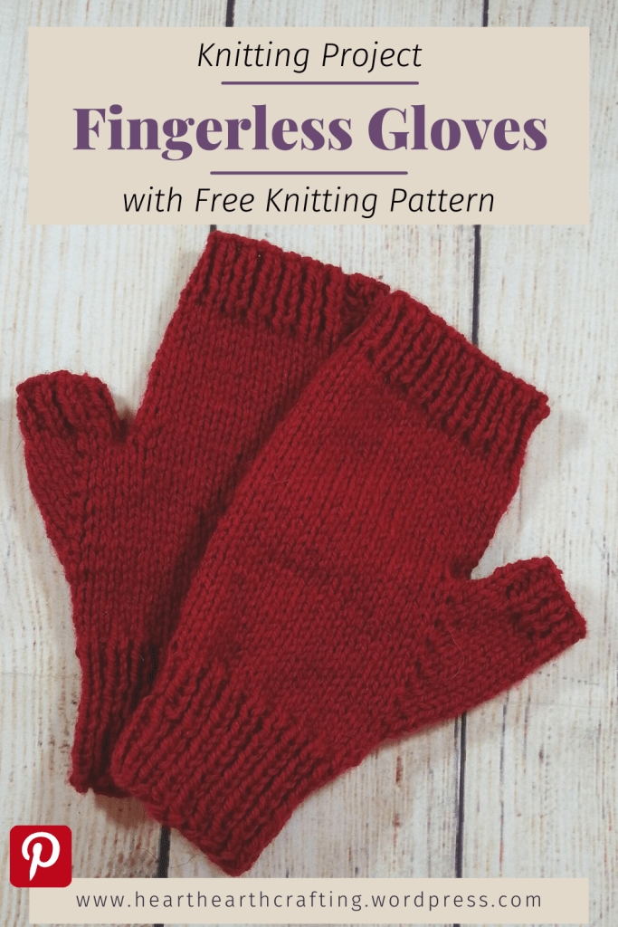 Fingerless Gloves Aran Knitting Project