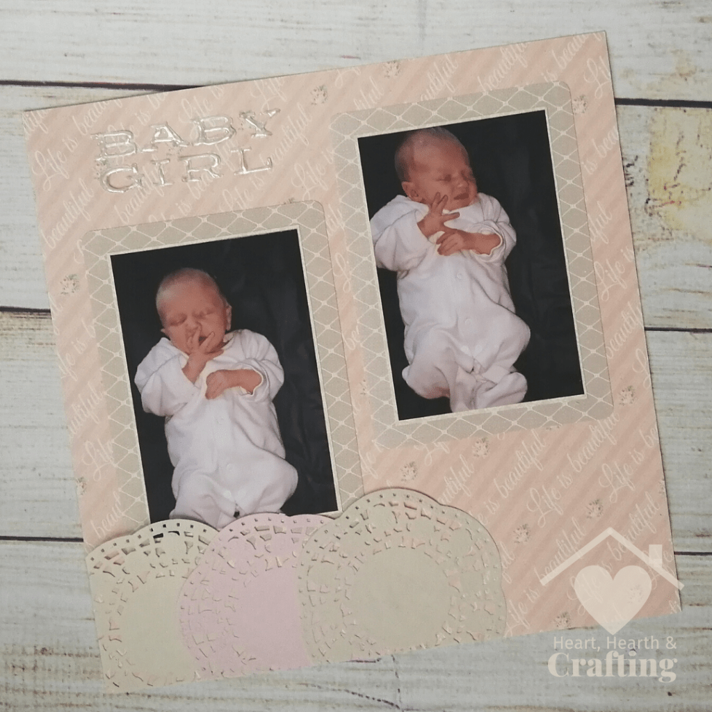 Baby Girl Scrapbook Layout with Floral Muse