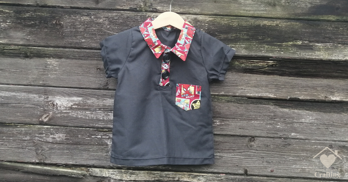 Peek-A-Boo Pattern’s Declan Shirt Sewing Project – in Woven Spiderman Cotton