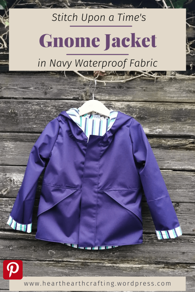 Stitch Upon a Time's Gnome Jacket in Navy Waterproof Sewing Project