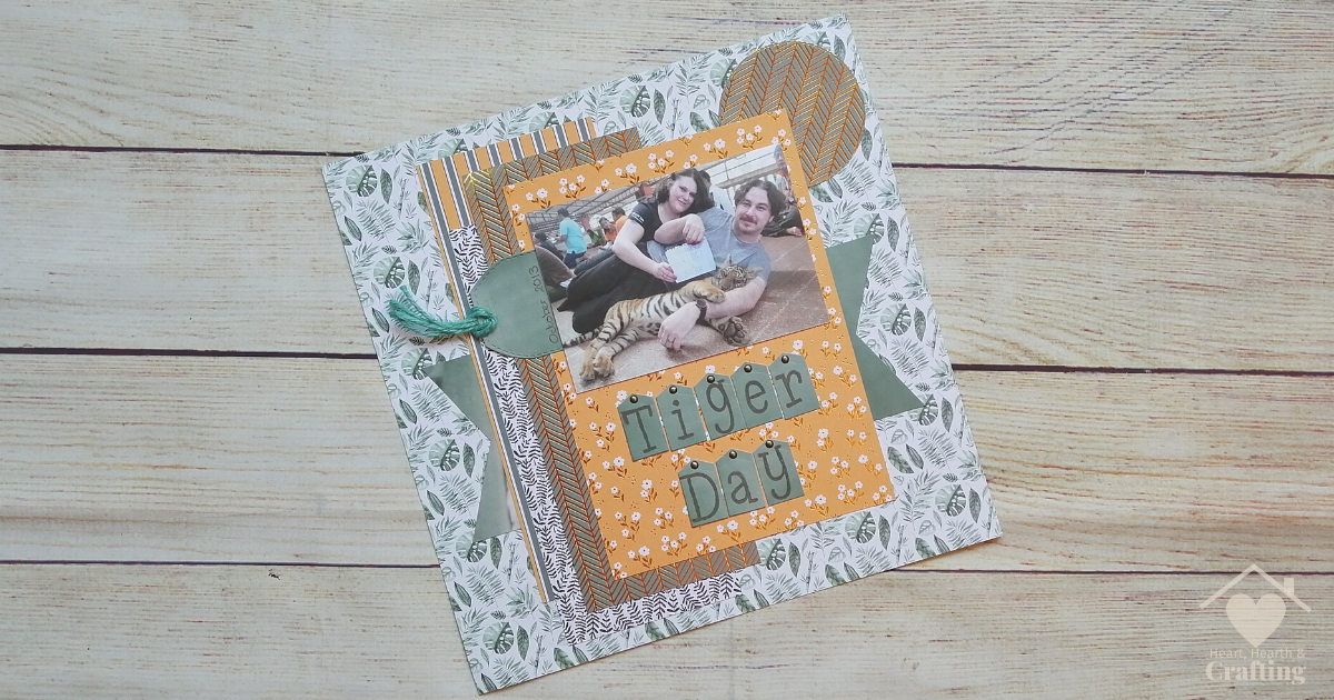 Tiger Day Scrapbook Layout with  Craft Sensations Jungle Dream Papers