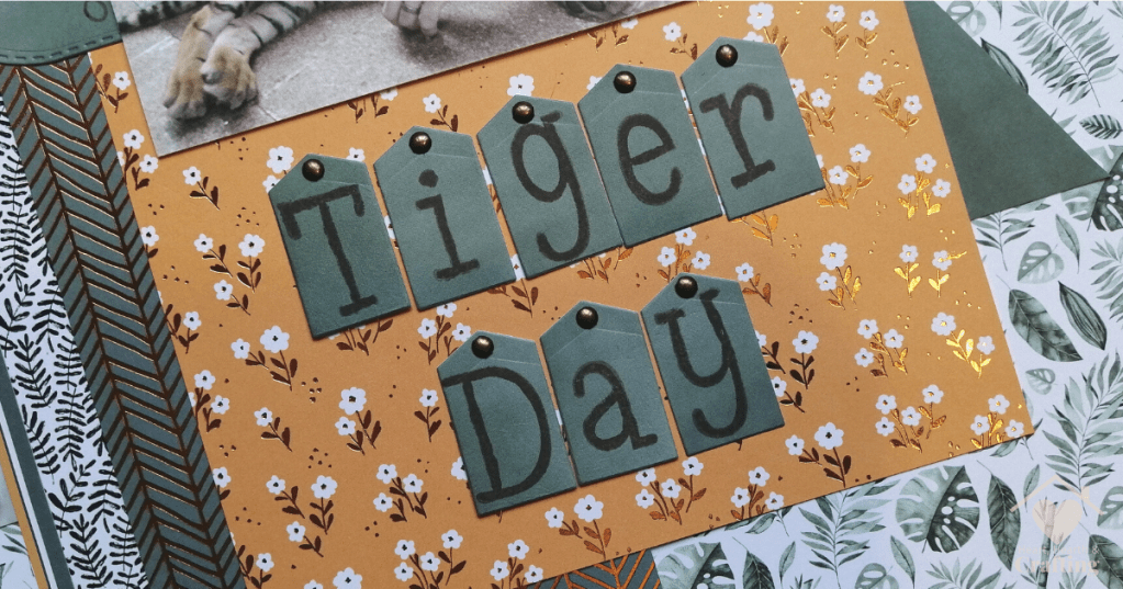 Tiger Day Scrapbook Layout with  Craft Sensations Jungle Dream Papers