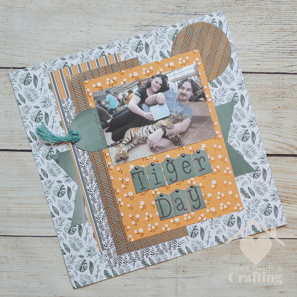 Tiger Day Scrapbook Layout with  Craft Sensations Jungle Dream Papers