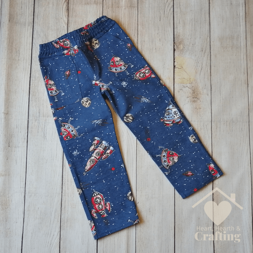 Peek-A-Boo Pattern's Rough & Tumble Pants in Space Denim - Sewing Project