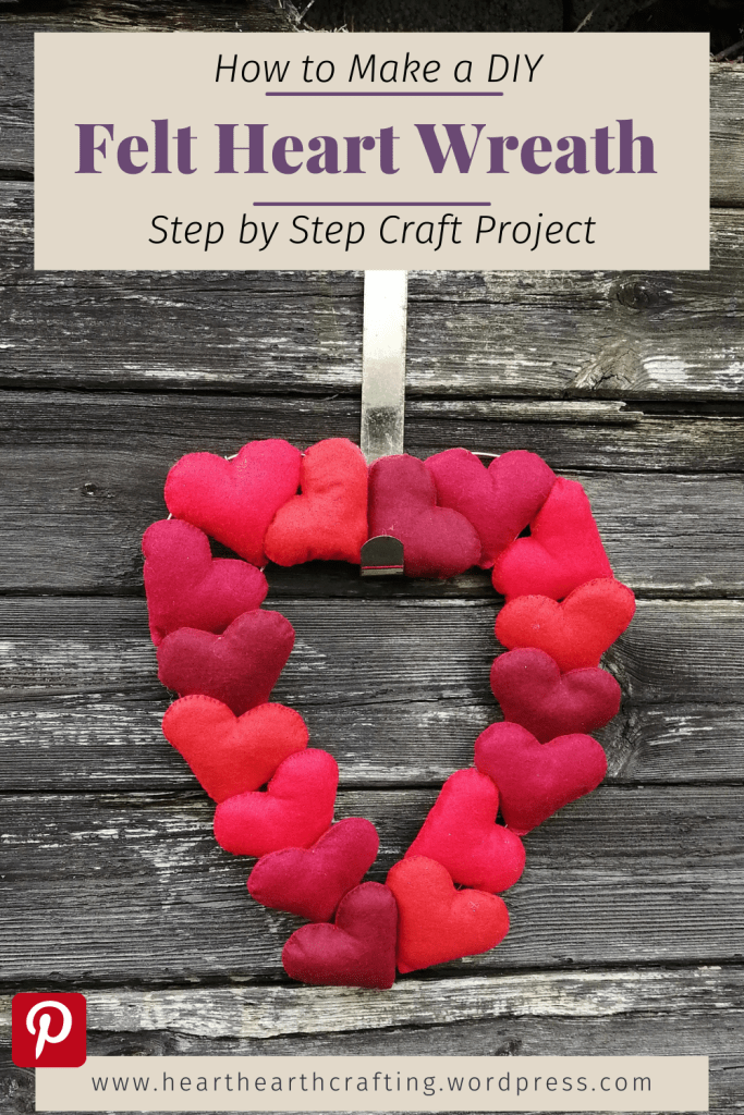 DIY Felt Heart Wreath for Valentines
