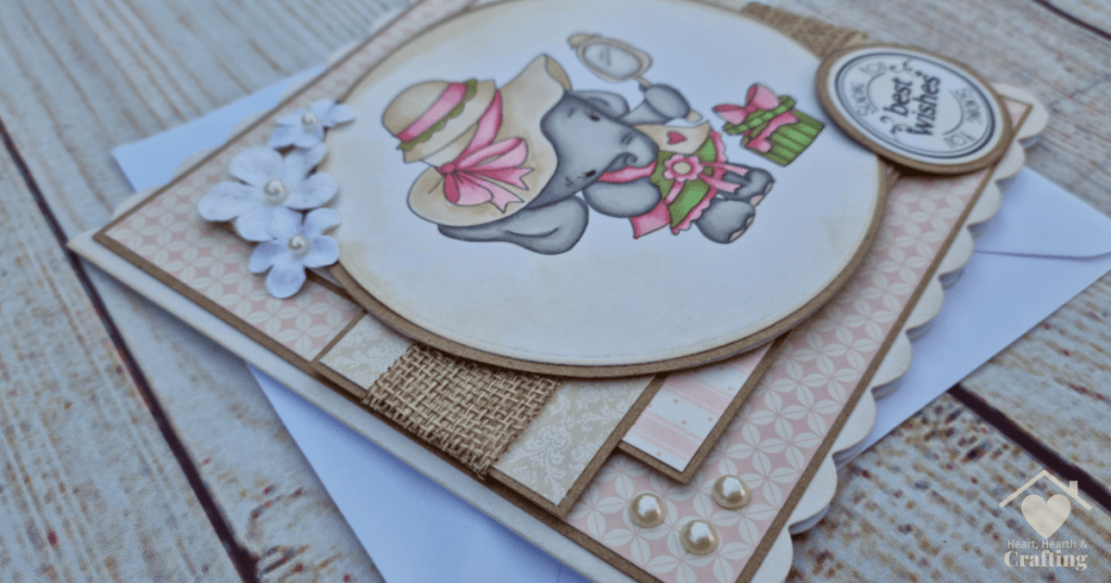 Agnes Elephant Handmade Card Layers