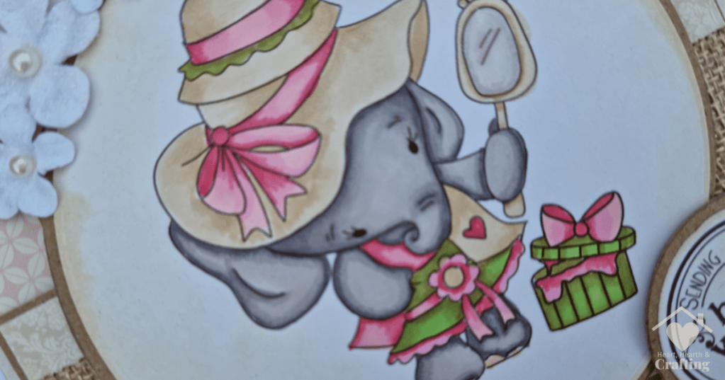 Agnes Elephant Handmade Card Digital Stamp