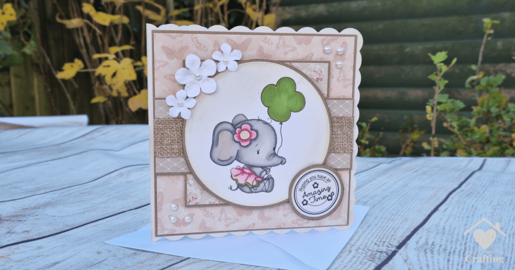 DIY Handmade Card with Polkadoodles Agnes Elephant for Sale