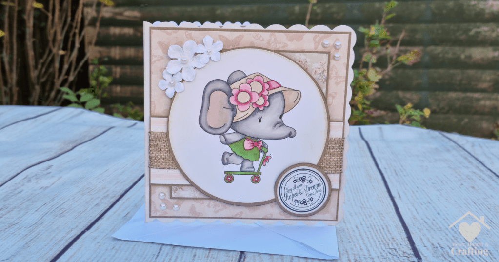 Polkadoodles Agnes Elephant Handmade Card