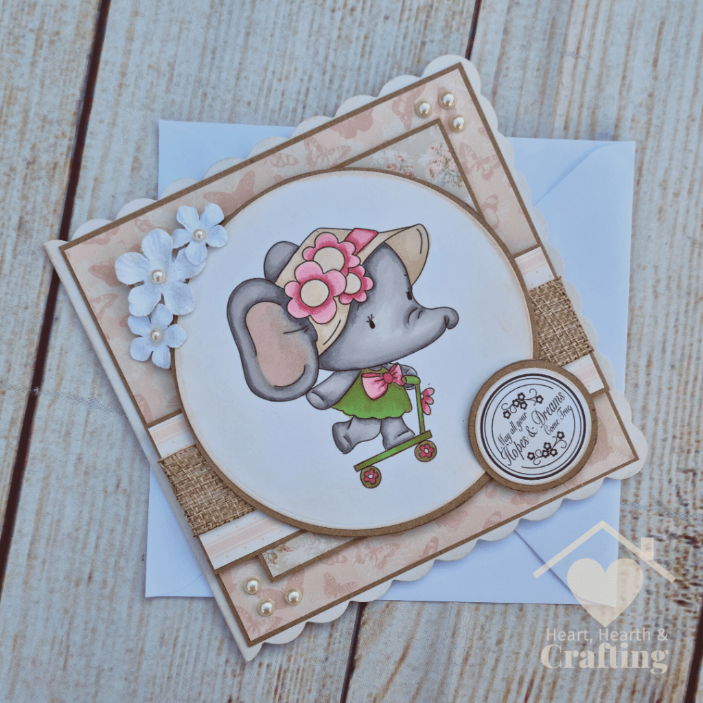 Polkadoodles Agnes Elephant Card