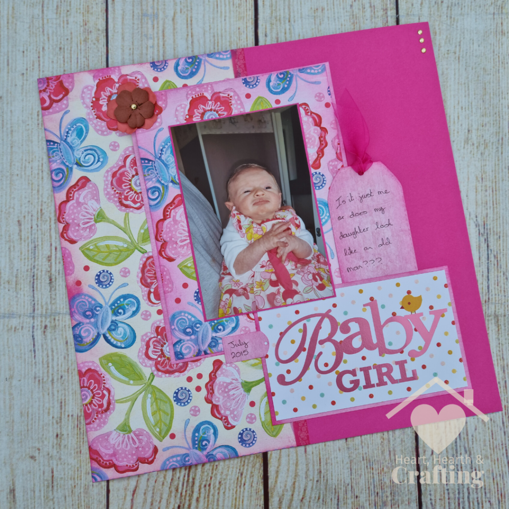 Baby Girl Scrapbook Page