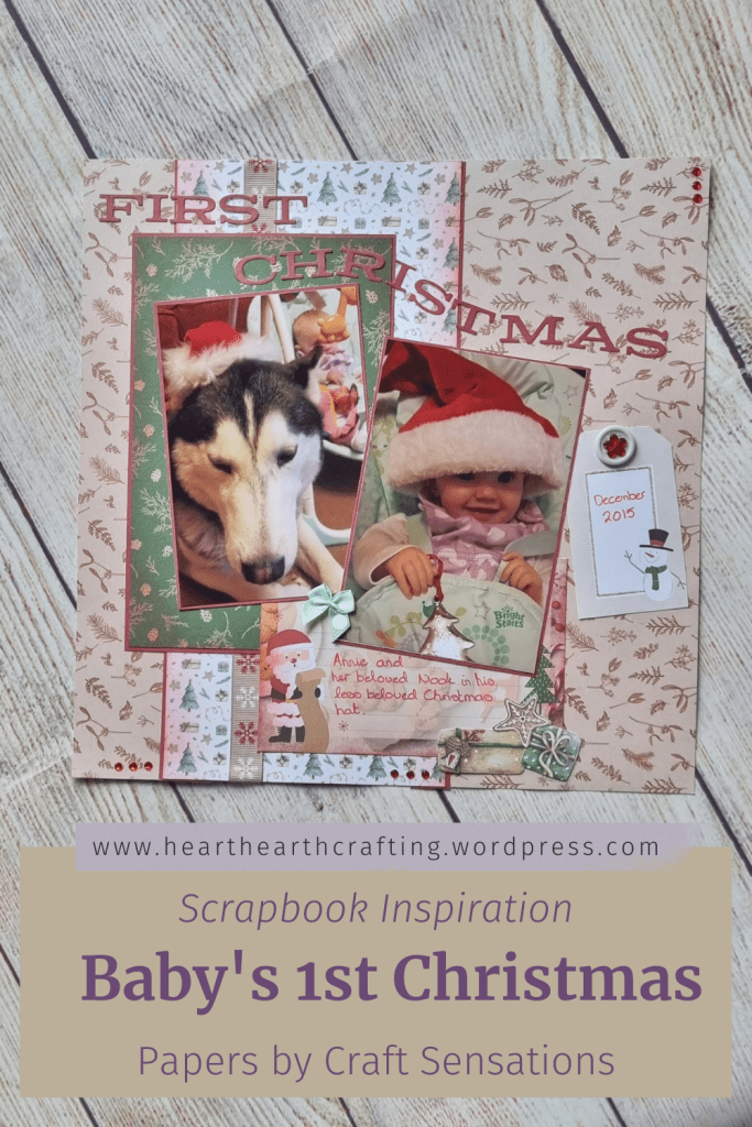 Baby's First Christmas Scrapbook Page Pinterest Pin