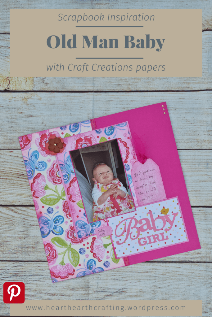 Baby Girl Scrapbook Page Pin