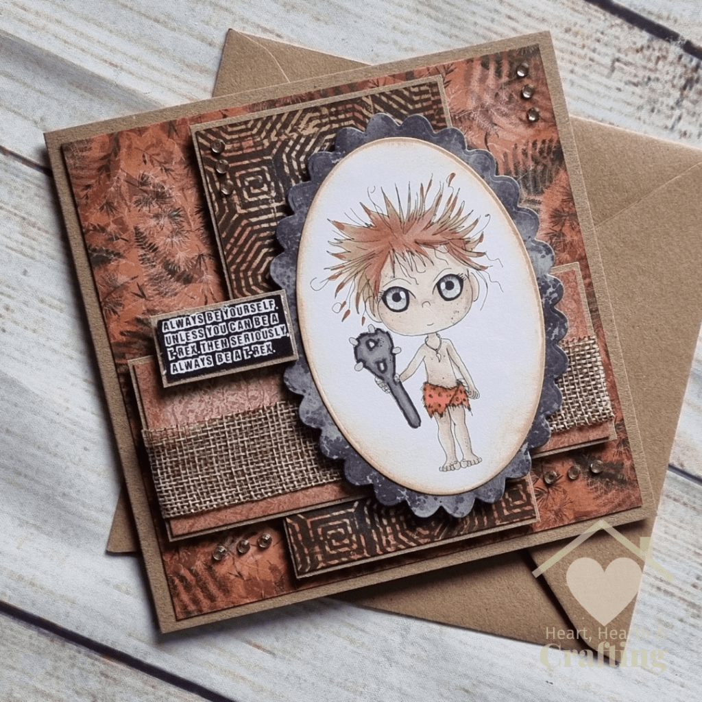 Sticks and Stones Gone Clubbing - Handmade Greetings Card