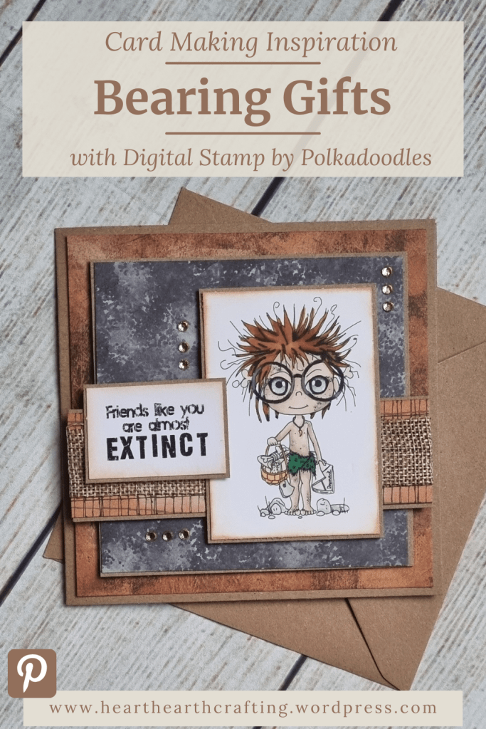 Sticks and Stones Bearing Gifts - Handmade Greetings Card Pin
