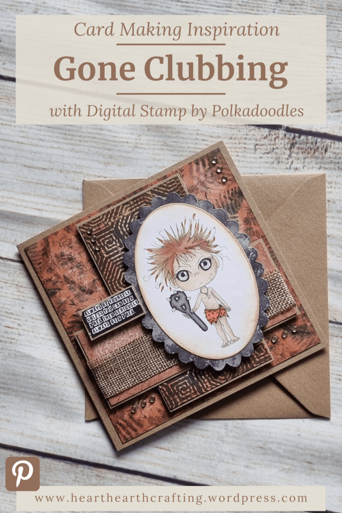 Sticks and Stones Gone Clubbing - Handmade Greetings Card