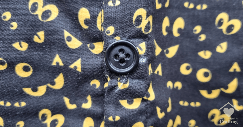 Sewing Peek-A-Boo Pattern's Classic Oxford Shirt in Haunted Hill Fabric for Halloween
