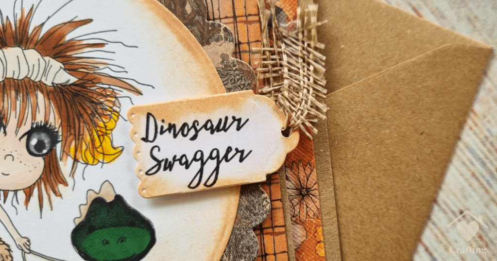 Sticks and Bones Walk the Dinosaur - Handmade Greetings Card