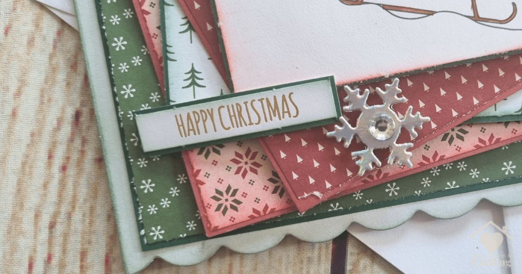 Winnie North Pole Hang On - Handmade Christmas Card