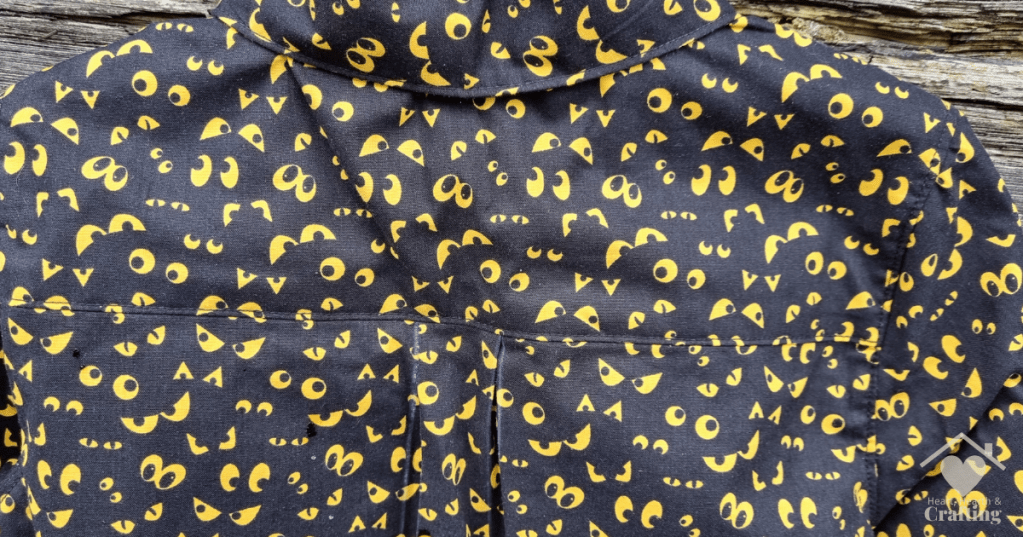 Sewing Peek-A-Boo Pattern's Classic Oxford Shirt in Haunted Hill Fabric for Halloween