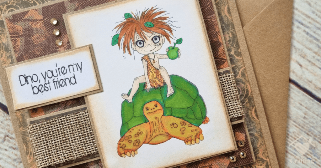 Sticks and Bones Turtle Ride - Handmade Greetings Card
