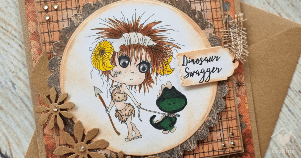 Sticks and Bones Walk the Dinosaur - Handmade Greetings Card