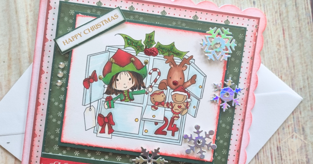 Winnie North Pole Advent Calendar - Handmade Christmas Card