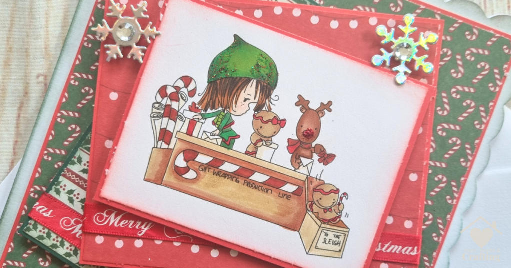 Winnie North Pole Santa's Workshop - Handmade Christmas Card